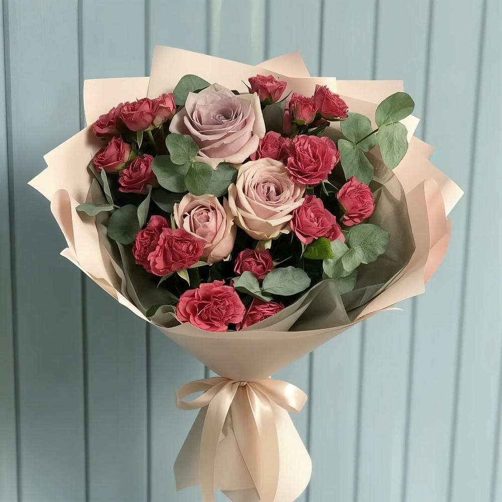 Букет цветов из: Гвоздики и Розы в Новопокровское 