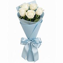 Букет 5 Белых роз Проуд в Новопокровское 