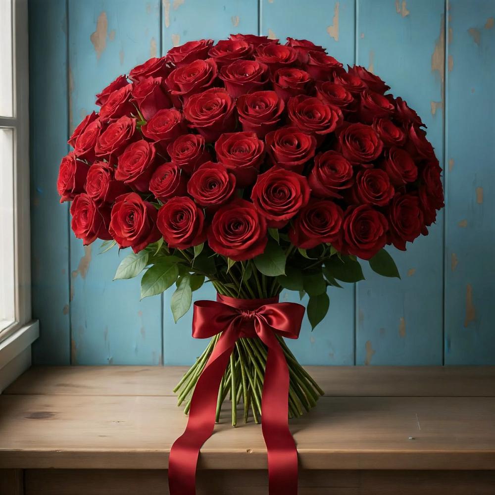 Букет Красные розы Блэк Меджик в Новопокровское 