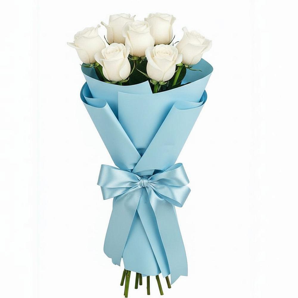 Букет 7 белых роз Проуд в Новопокровское 