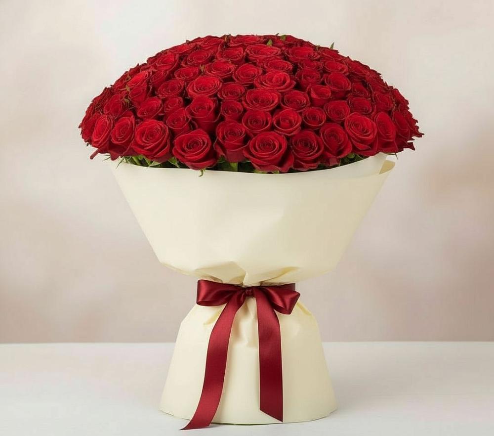Букет 101 Красная роза Милано в Новопокровское 