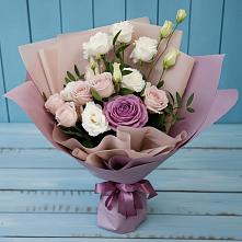 Букет цветов из:  Розы и Лизиантусы #REPLACE_PRED# Новопокровское 