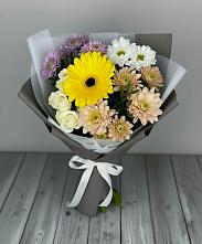 Букет цветов из:  Розы, Герберы и Хризантемы #REPLACE_PRED# Новопокровское 