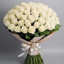 Букет 101 беля роза Белоснежка в Новопокровское 