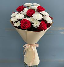 Букет цветов из:  Розы и Хризантемы в Новопокровское 
