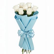 Букет 7 белых роз Проуд в Новопокровское 