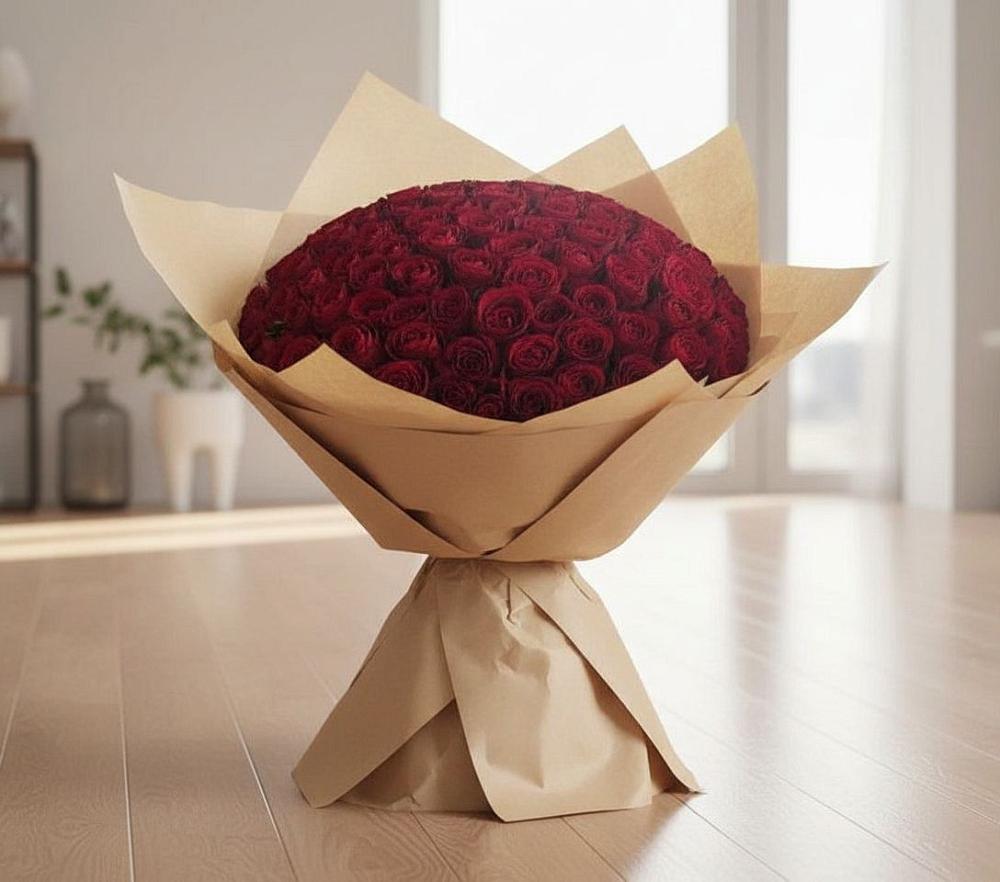 Букет 101 Красная роза в Новопокровское 